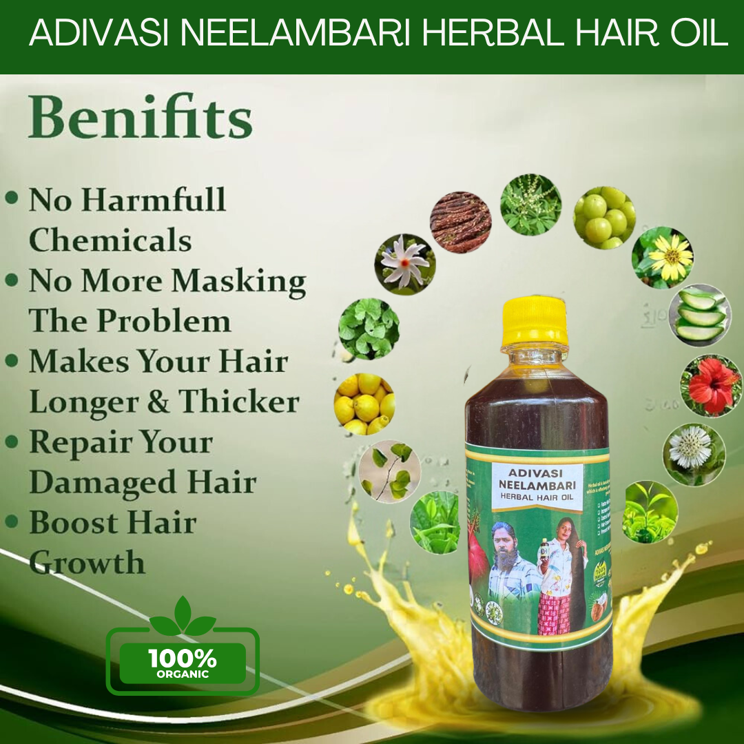 Adivasi Neelambari Herbal Hair Oil with (4.9 ⭐⭐⭐⭐⭐ 42,553k+ REVIEWS) Globally