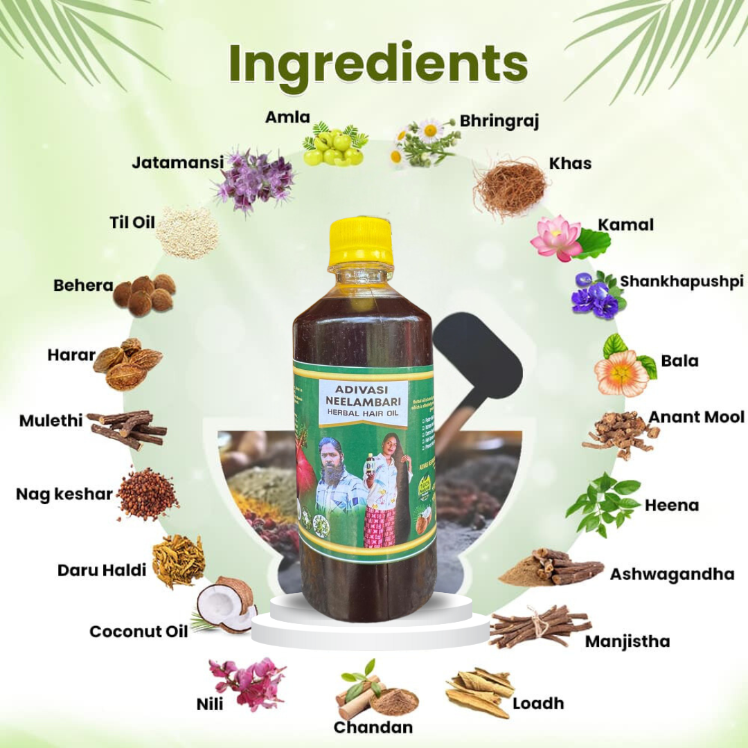 Adivasi Neelambari Herbal Hair Oil with (4.9 ⭐⭐⭐⭐⭐ 42,553k+ REVIEWS) Globally