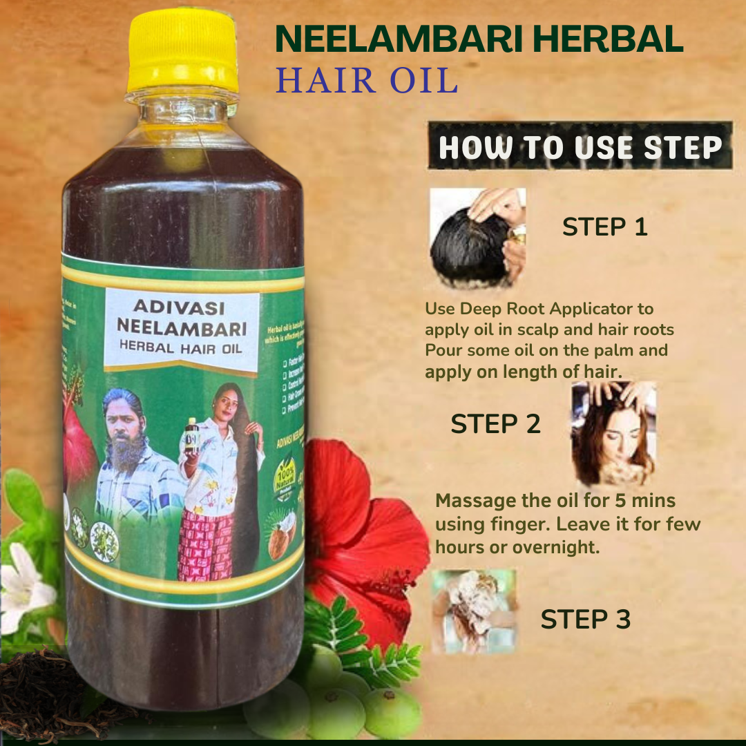 Adivasi Neelambari Herbal Hair Oil with (4.9 ⭐⭐⭐⭐⭐ 42,553k+ REVIEWS) Globally